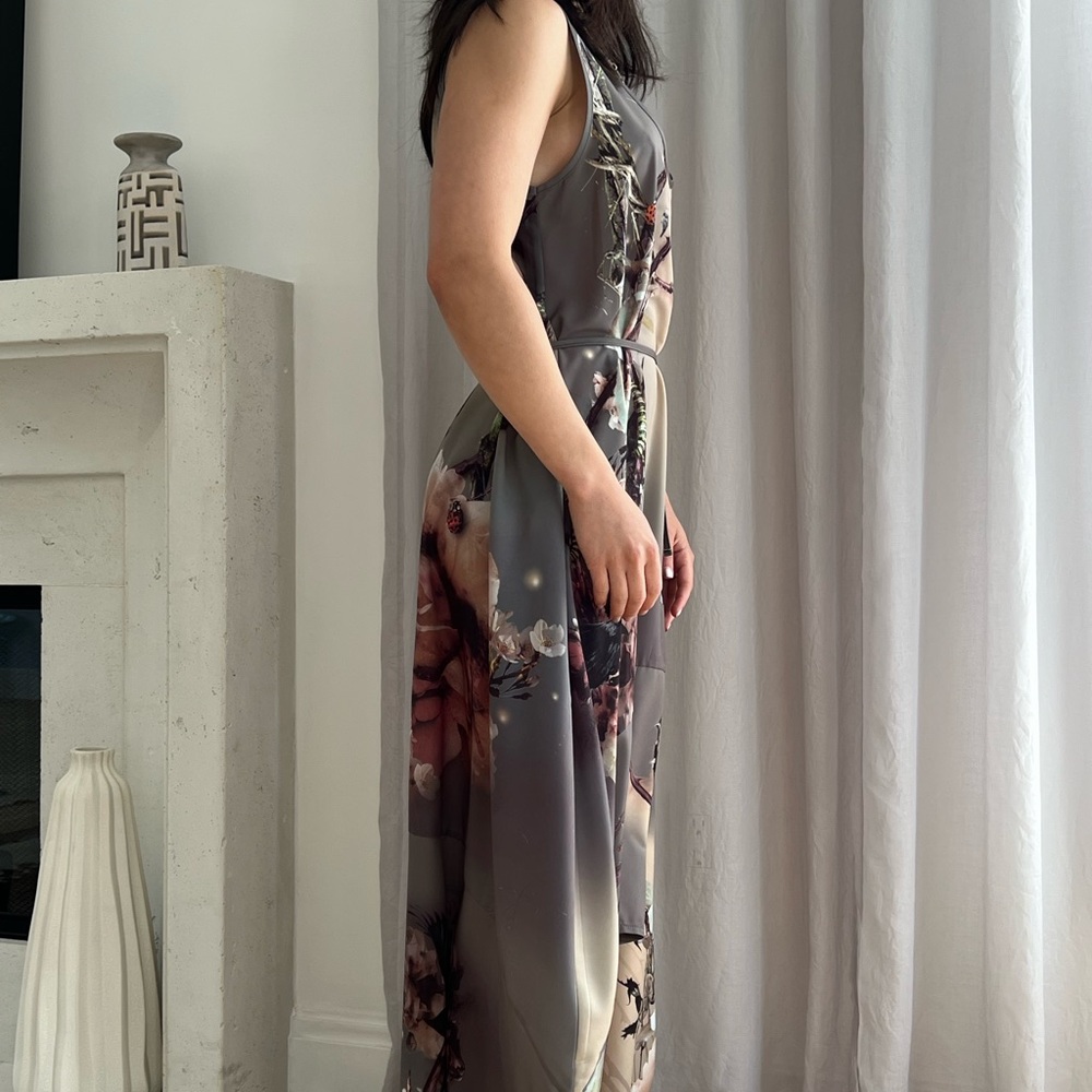 Bolongaro Trevor Gray Floral Dress size small-medium - Picture 7 of 8